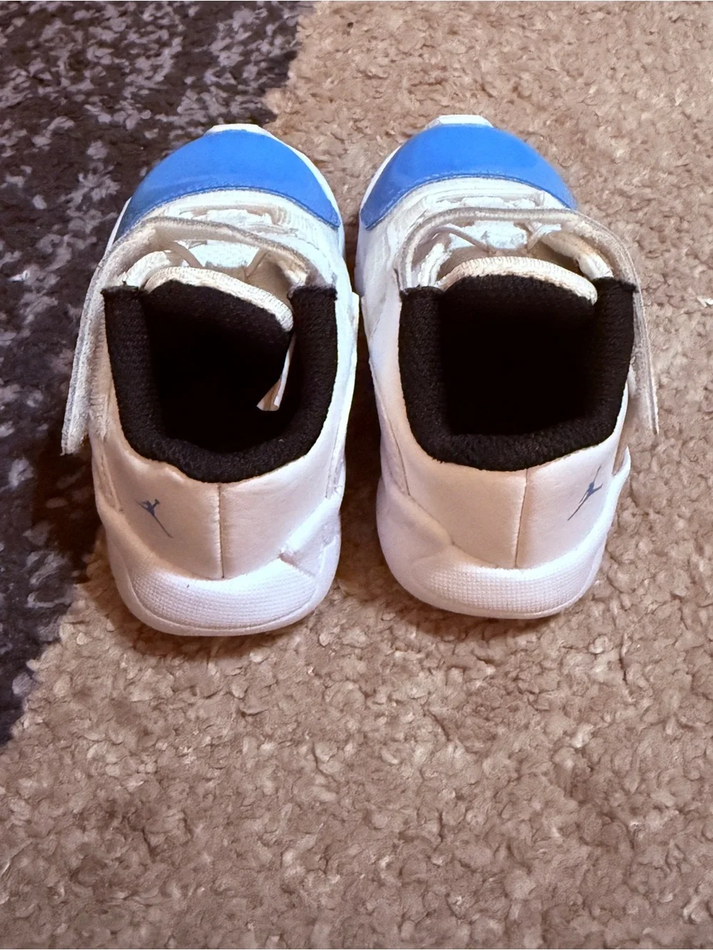 Jordan Kids White and Light Blue Toddlers' 6C Sneakers